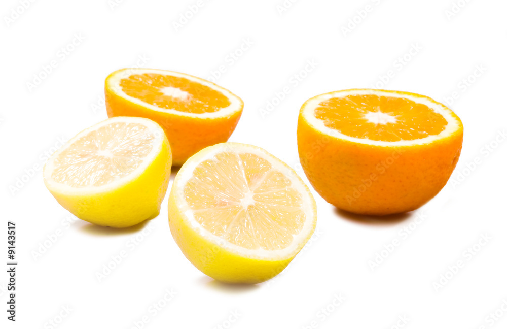 oranges and lemons isolated on white oranges and lemons isolated on white