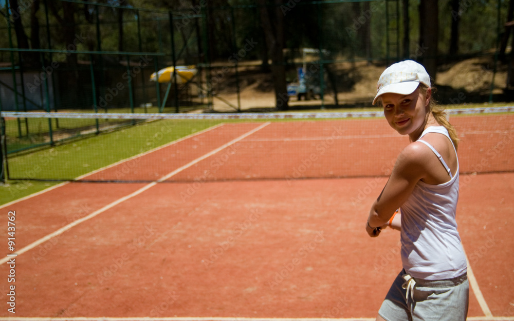 Woman playing tennis