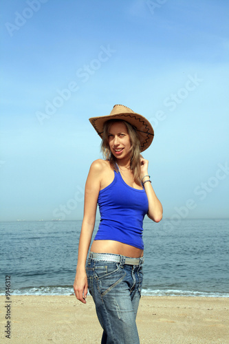 sexy fashion girl on the beach