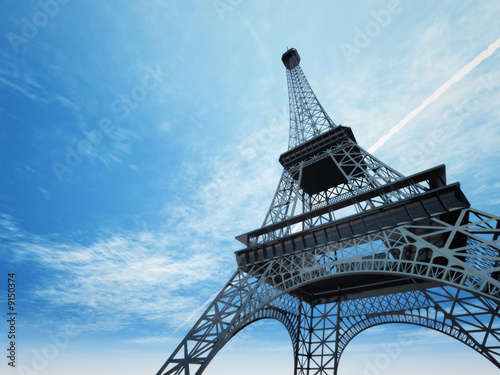 An illustration of the Eiffel tower in Paris #9150374
