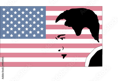 profilo uomo su bandiera usa