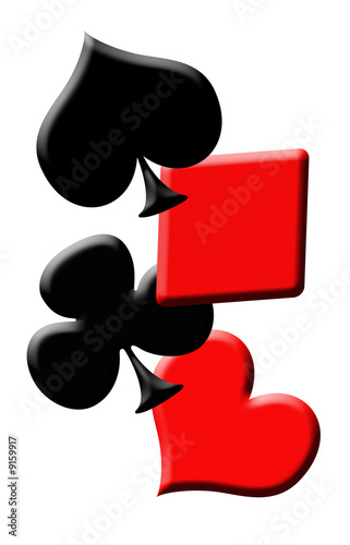 2D poker symbol isolated on a white background