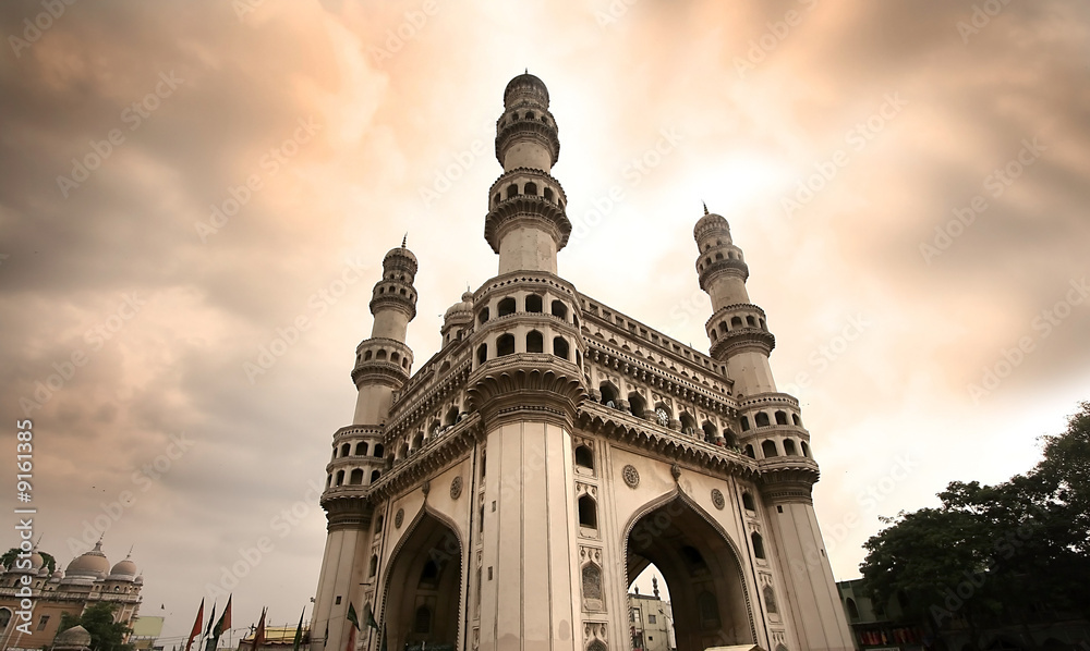 Fototapeta premium 400 year old historic charminar monument in Hyderabad India