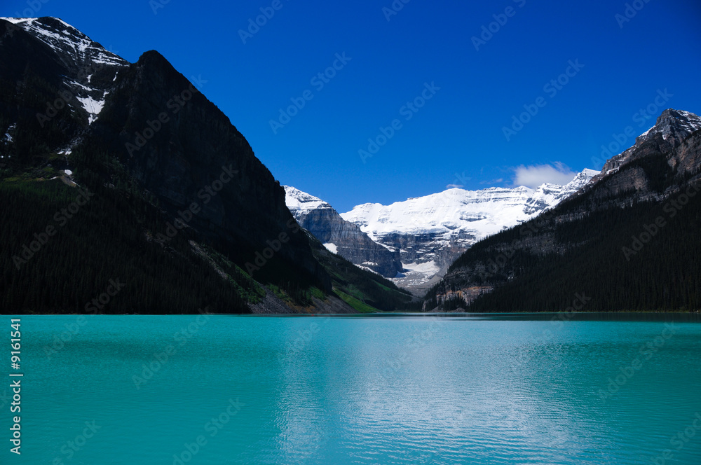 blue lake and some mountain in canada
