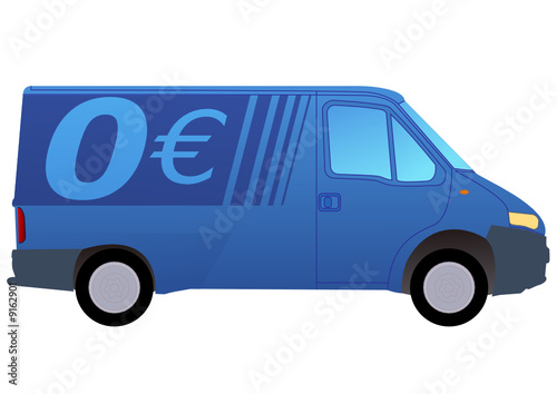 Camionnette de livraison à 0 € (détouré)