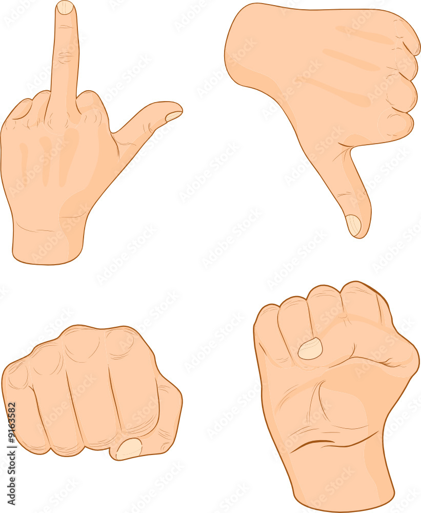Naklejka premium Hand signs.