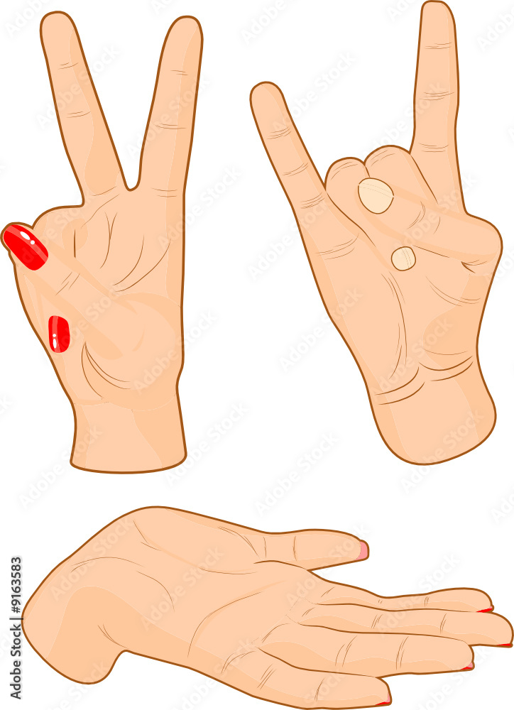 Hand signs. Hand signs.