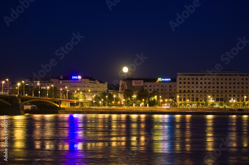 Budapest in night and moon