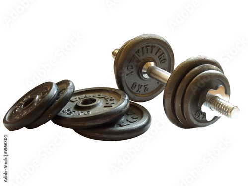 dumbbels isolated on white, with clipping path