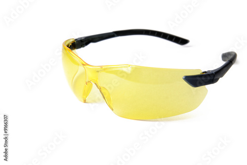 Protective yellow sunglasses for work