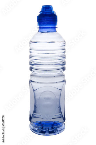 portrait view of a water bottle with clipping path