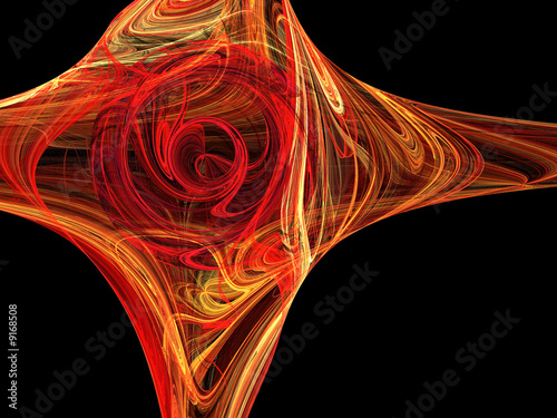 Orange star plasma. Abstract. Raster fractal graphics.