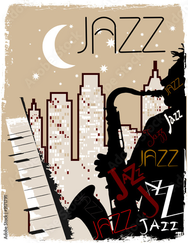 saxophonist playing at night