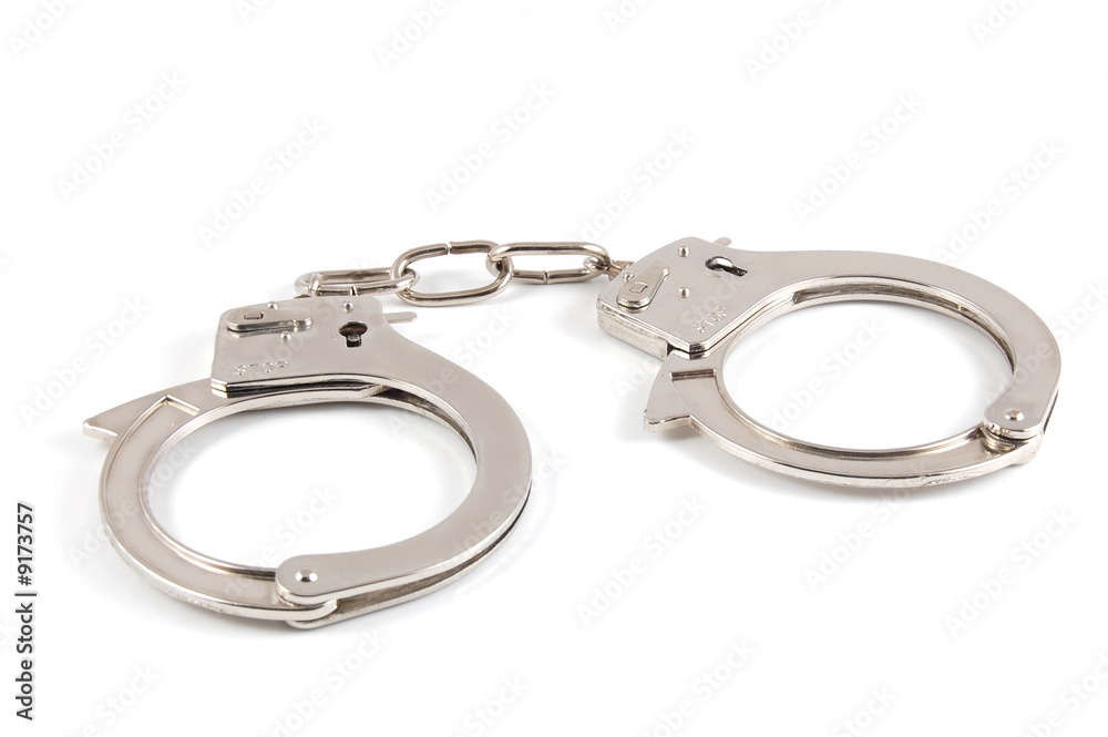 simple Handcuff isolated on a white background. simple Handcuff isolated on a white background.
