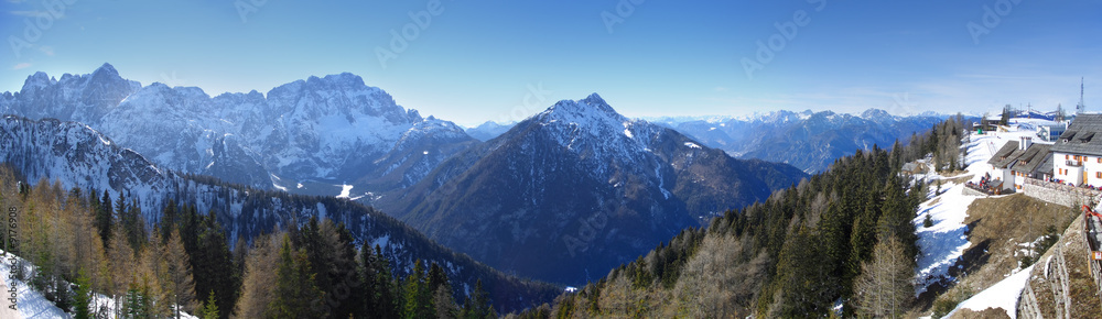 Panorama from mount Lussari in Friuli, Italy