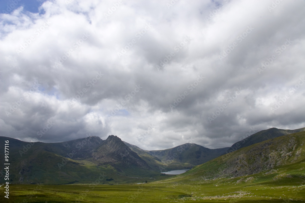 Tryfan and the Glyders mountain range, Snowdonia , Wales