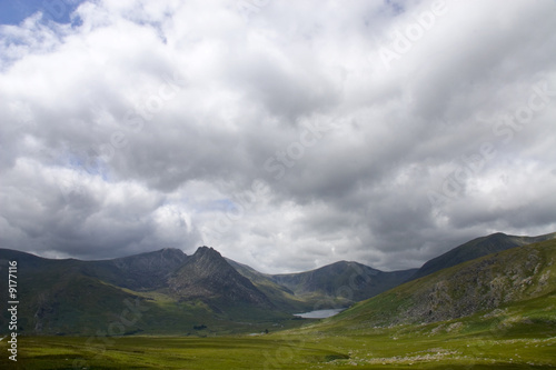 Tryfan and the Glyders mountain range, Snowdonia , Wales