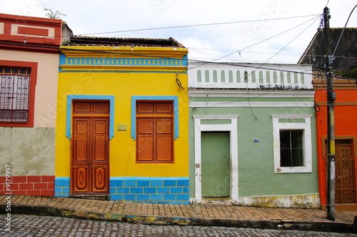 Fotografie Maisons colorées d'Olinda, Brésil.