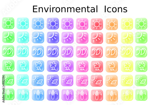 Vector Illustration with Environmental Icons