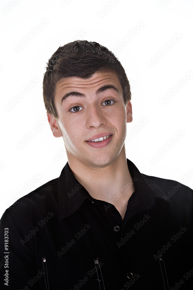 Fototapeta premium Portrait of a handsome young man with a surprised look