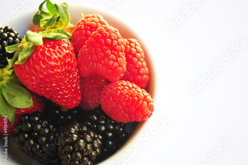 Blackberry  Raspberry and Strawberries isolated