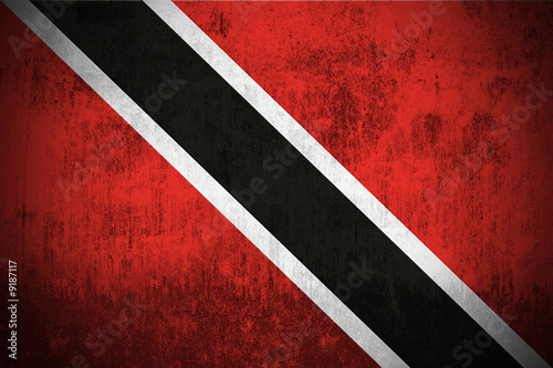 Weathered Flag Of Trinidad and Tobago, fabric textured © Ruslan Gilmanshin