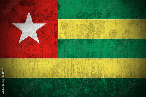 Weathered Flag Of Togo, fabric textured © Ruslan Gilmanshin