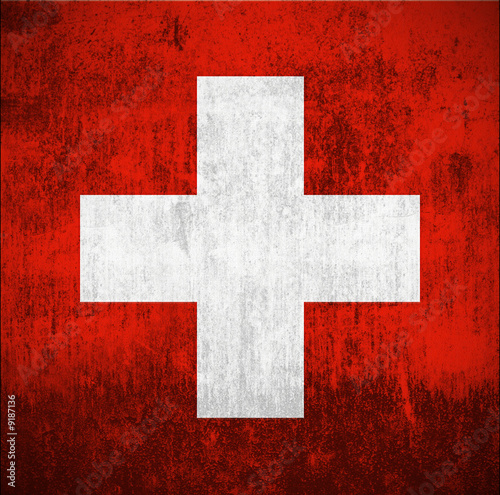 Weathered Flag Of Switzerland, fabric textured