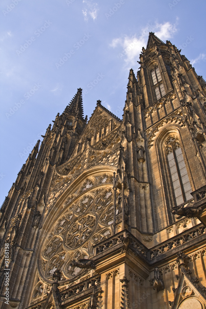 The beautiful architecture of St.Vitus Cathedral from Prague