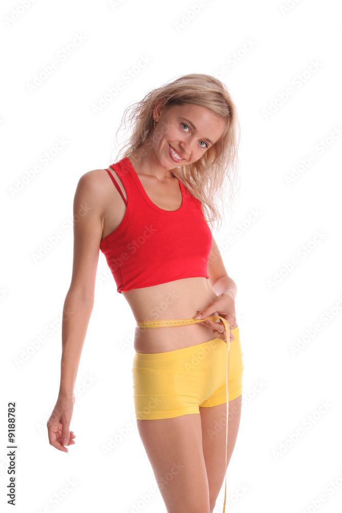 Obraz premium Women measures a waist