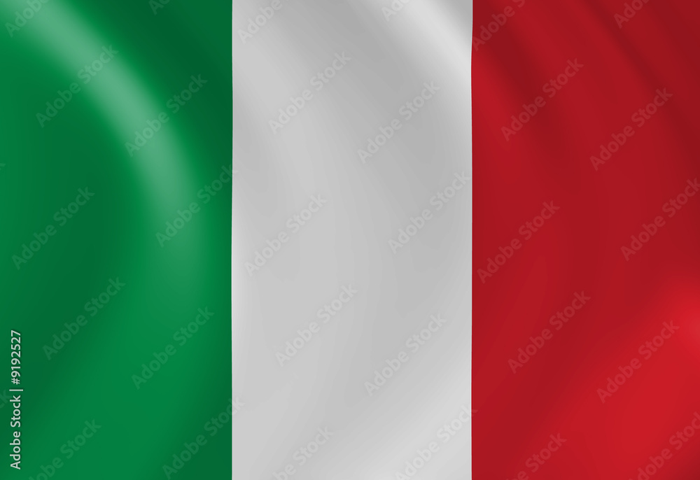 Italian flag waving in the wind