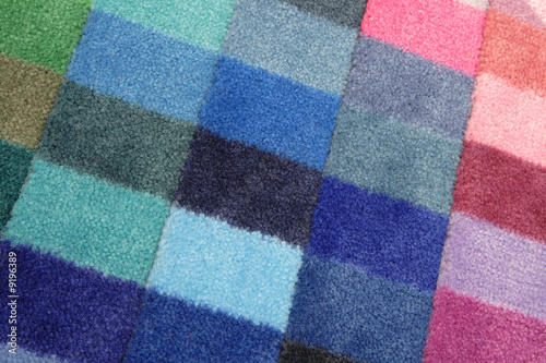 color spectrum of carpet samples in row
