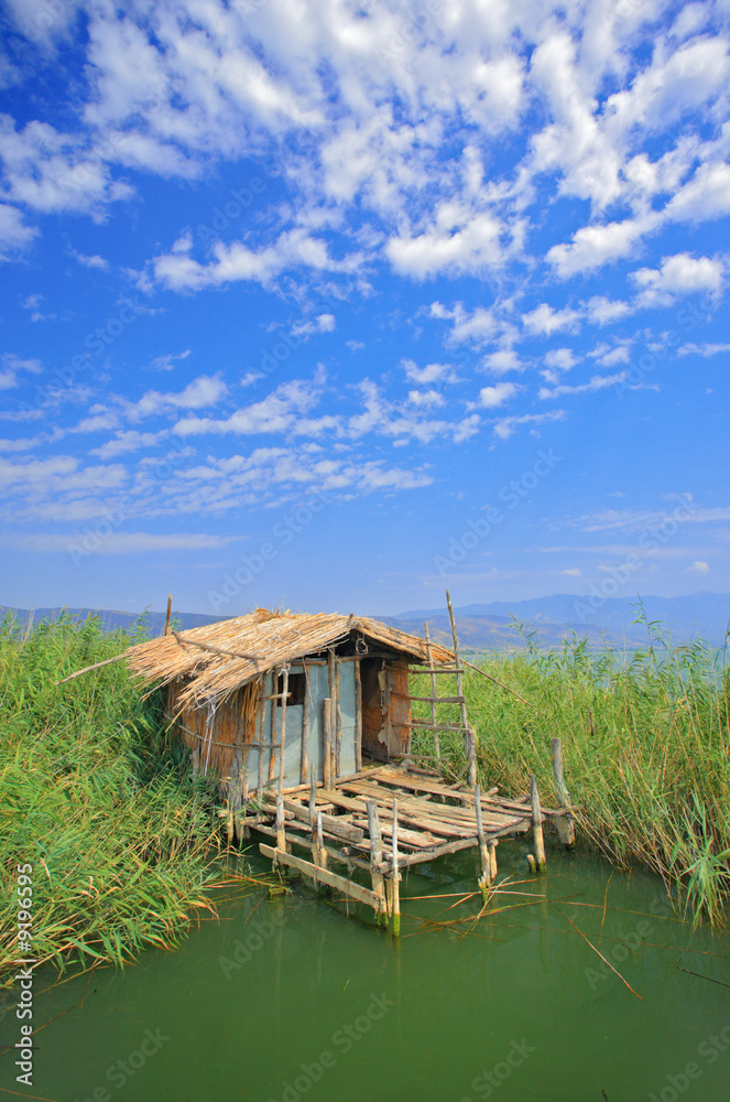 Obraz premium Fishing village on lake Dojran, Macedonia