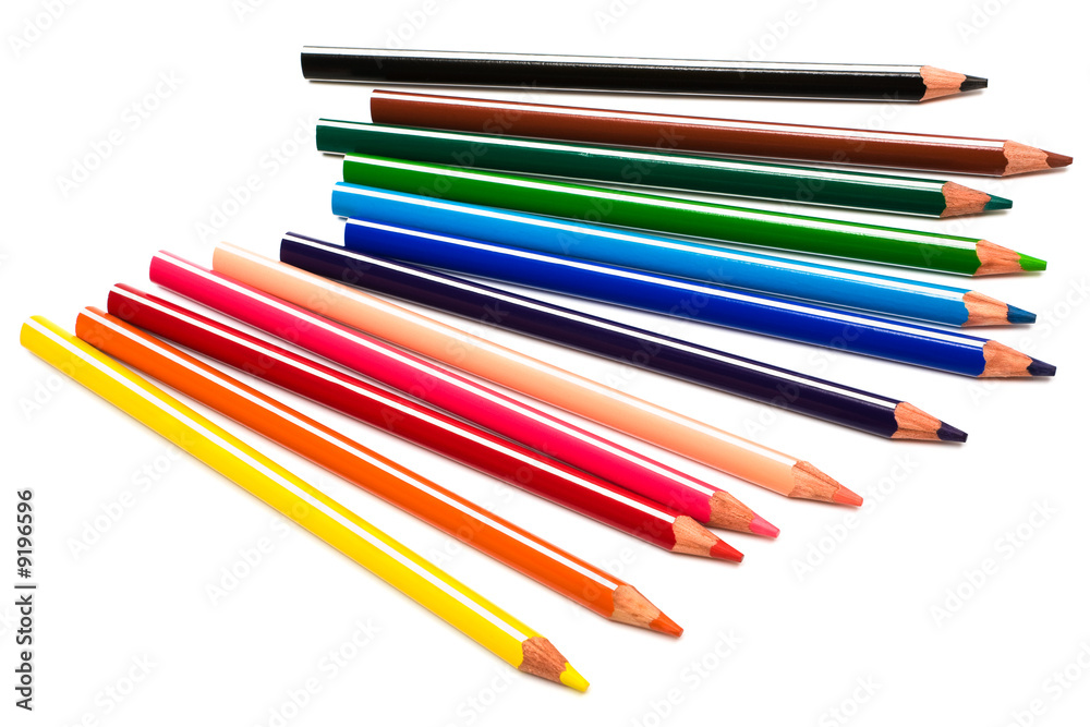 Beautiful color pencils on a white background Beautiful color pencils on a white background