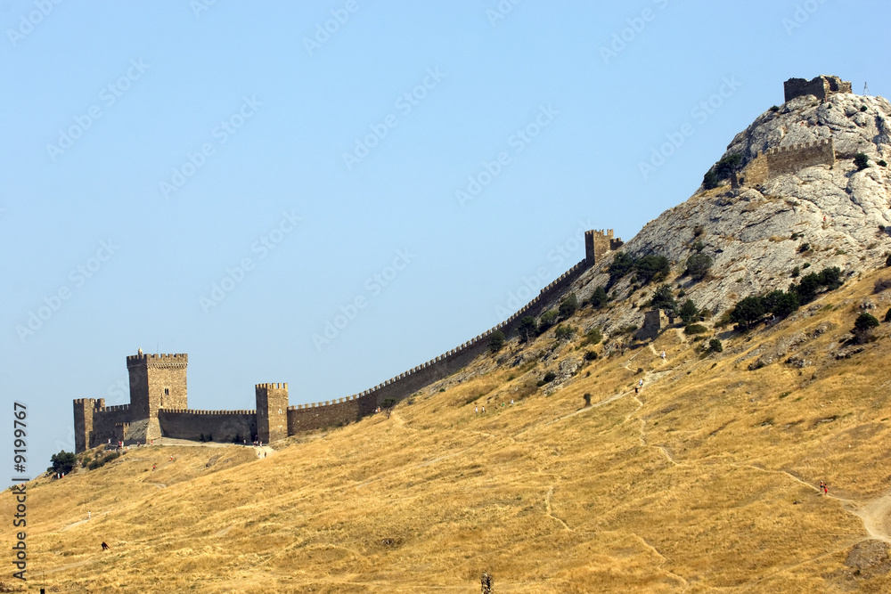 Old Genoese fortress in the city of Sudak, Crimea, Ukraine