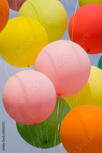 colored balloons on blue sky