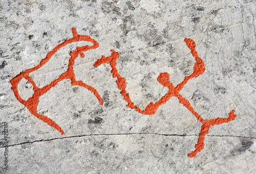 ancient rock carvings (petroglyphs) in Alta, Norway