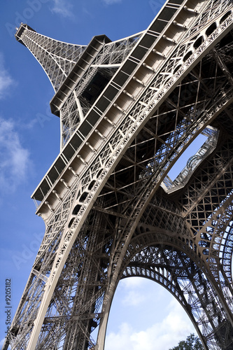 THe Eiffel Tower in Paris from below