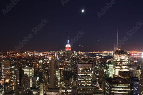 New York Downtown View by Night