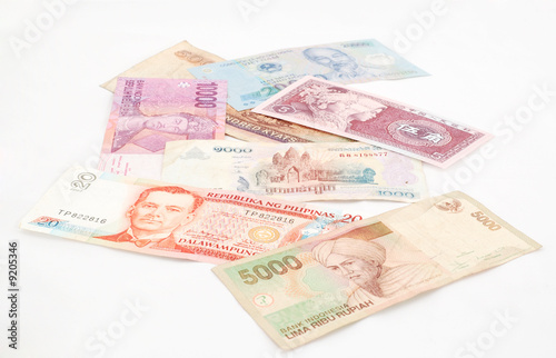 banknotes of Indonesia, Philippines, Vietnam, China and other