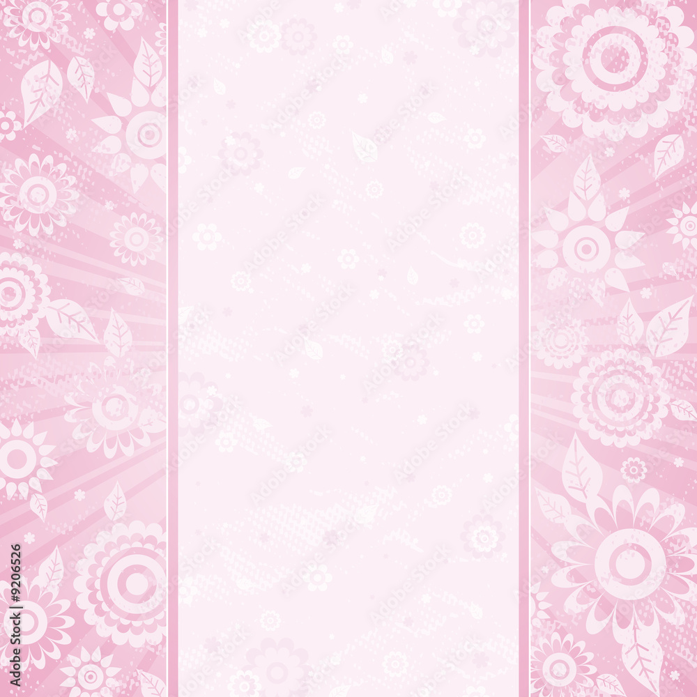 frame of flower on pink background