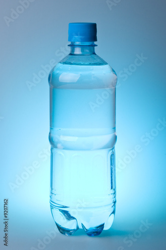 Pure water in a plastic bottle