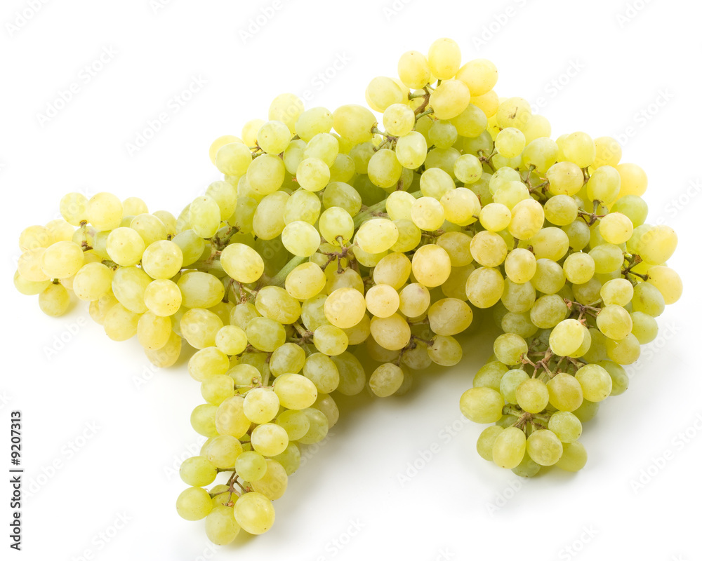 Fresh appetizing grapes on a white background