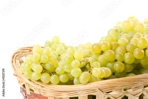 Fresh appetizing grapes on a white background