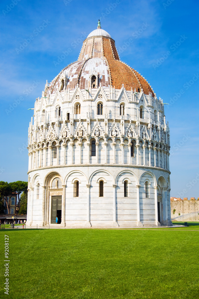 Baptistry of the cathedral in Pisa Italy.