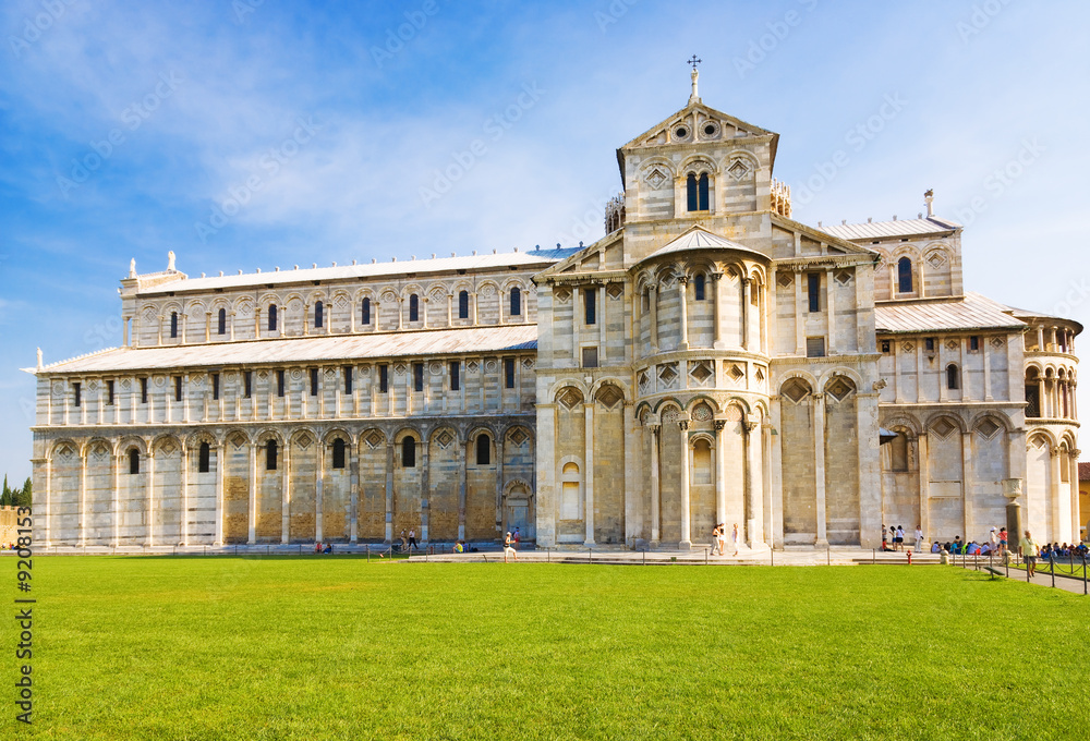 Cathedral near famous tower in Pisa Italy.
