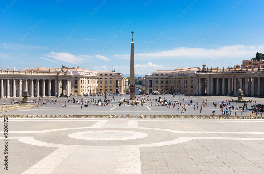 Saint Peter square in Rome Italy.