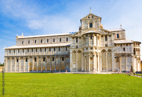 Cathedral near famous tower in Pisa Italy.
