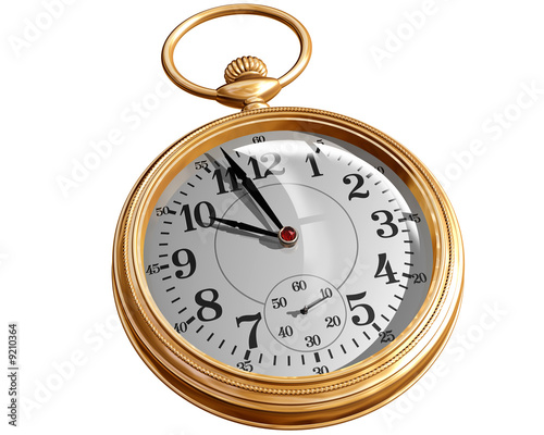 Isolated illustration of a gold pocket watch