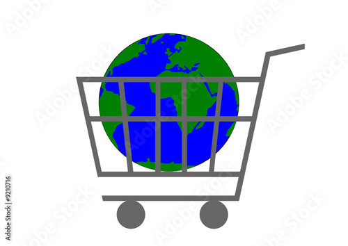 shopping cart, world